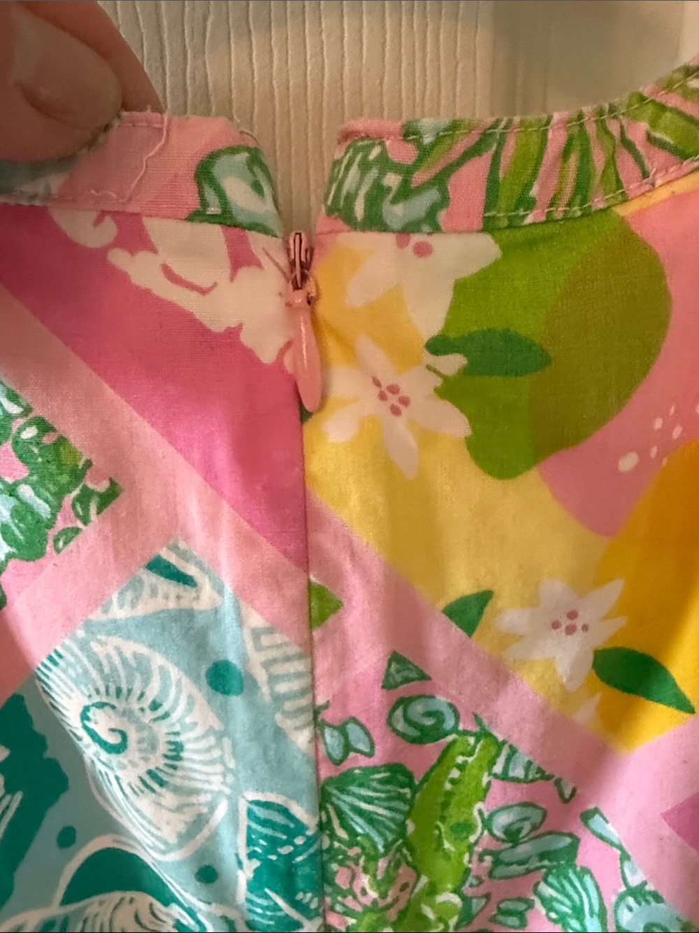 Lilly Pulitzer Pink, Yellow & Teal Patchwork Halter Dress - Picture 5 of 5